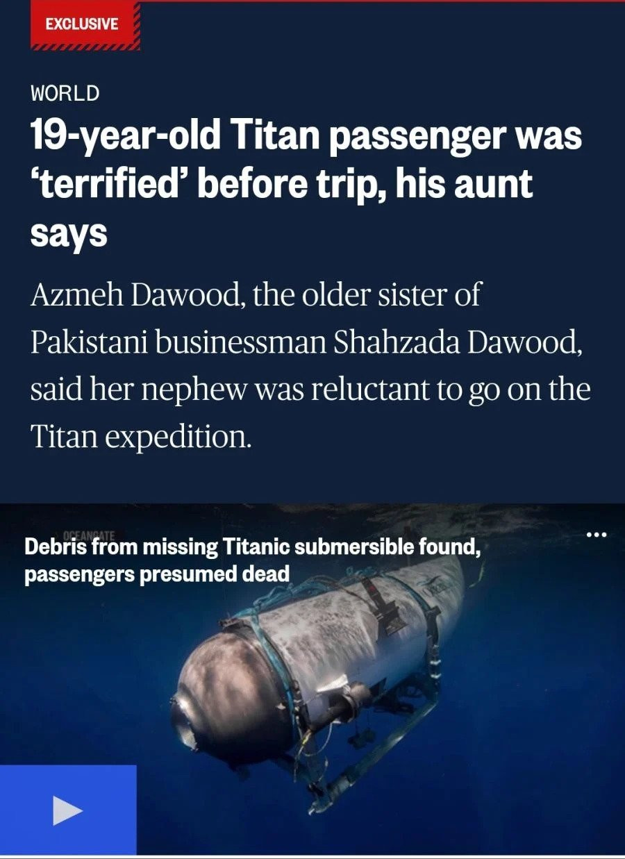 타이탄 잠수정 사망자 중 가장 불쌍한 인물 이미지 #2